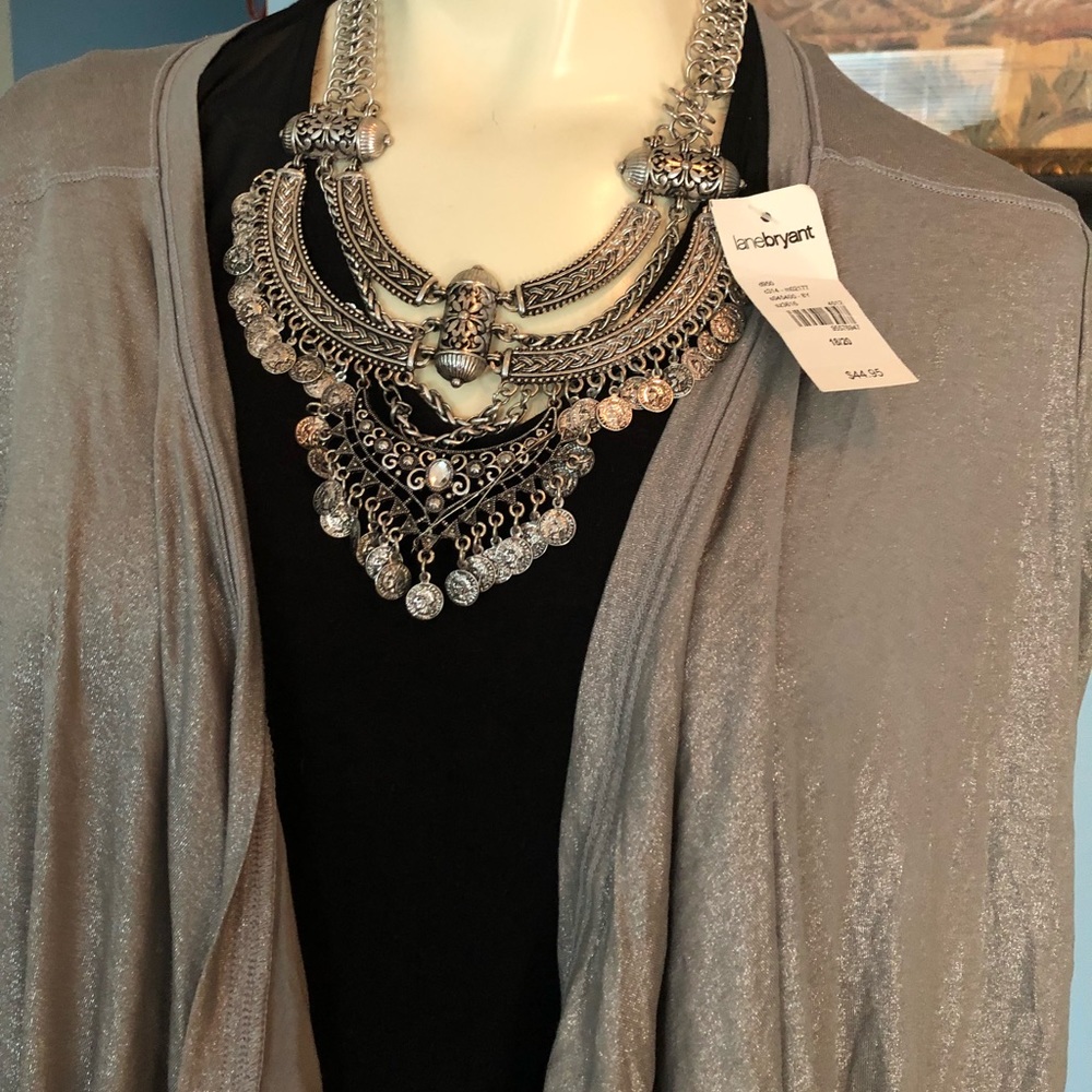 Lane Bryant Grey/silver Duster Plus Size NWT